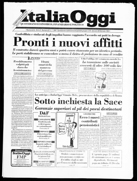 Italia oggi : quotidiano di economia finanza e politica